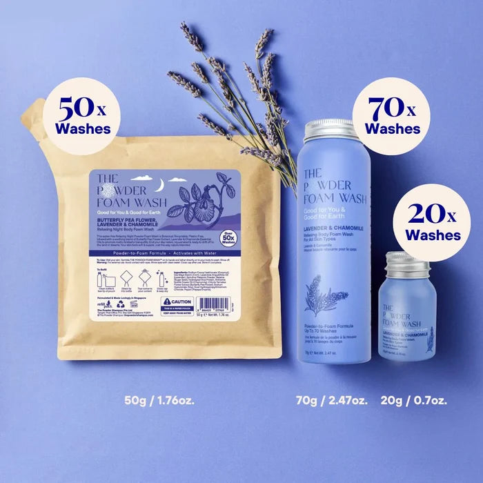Starter Kit (140x Washes) - Relaxing Body Foam Wash For All Skin Types Lavender & Chamomile