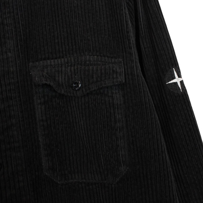 Stone Island AW 2020 Black Long Sleeve Jumbo Corduroy Shirt