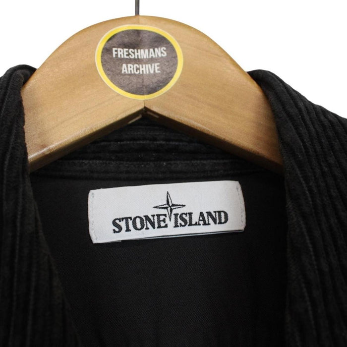 Stone Island AW 2020 Black Long Sleeve Jumbo Corduroy Shirt