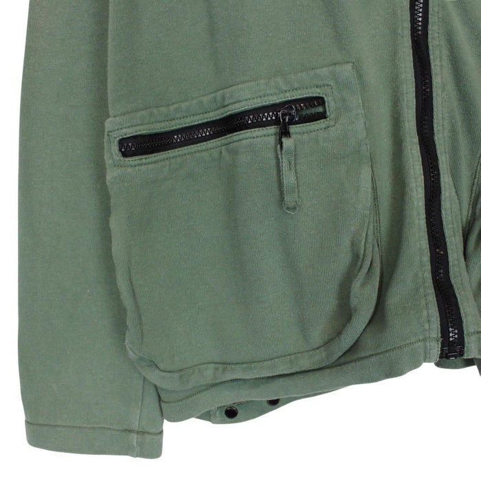Stone Island SS 1995 Green Full Zip Cotton Sweatshirt