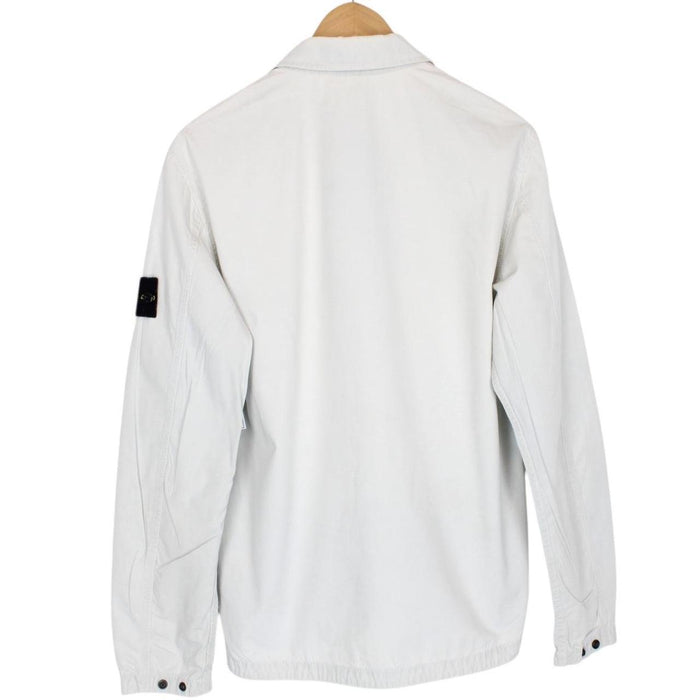 Stone Island SS 2021 Pale Blue Full Zip Cotton Overshirt Jacket