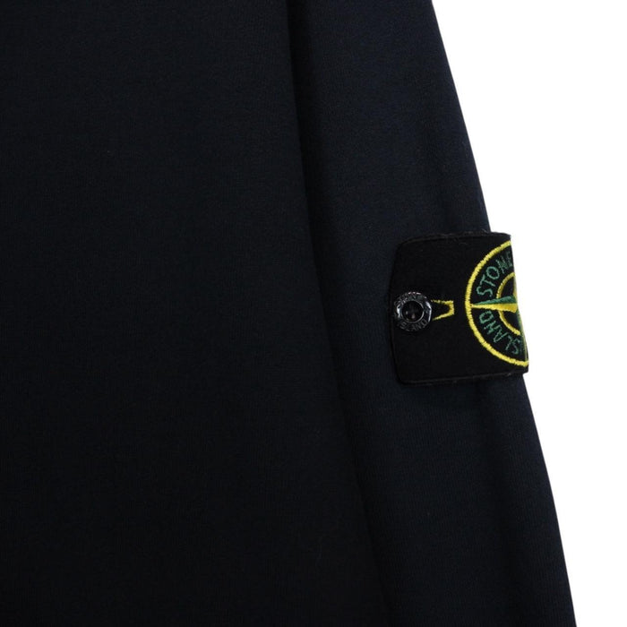 Stone Island SS 2024 Navy Blue 1/4 Zip Cotton Sweatshirt Jumper