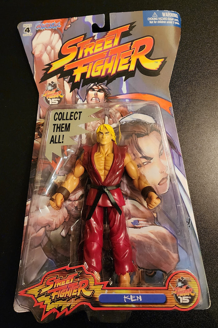 Street Fighter 15th Anniversary - Ryu, Ken, Akuma Action Figures (Jazwares) LOT