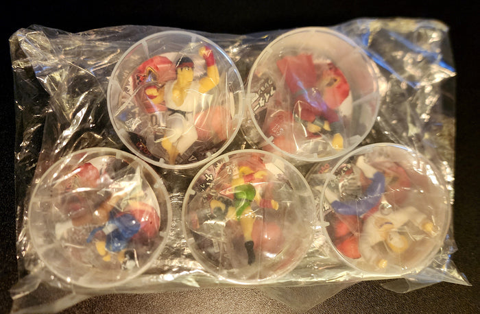 Street Fighter V Kitan Club Cup Topper Figures (Complete Set of 5) - Ryu, Chun-Li, Cammy, Vega, M. Bison