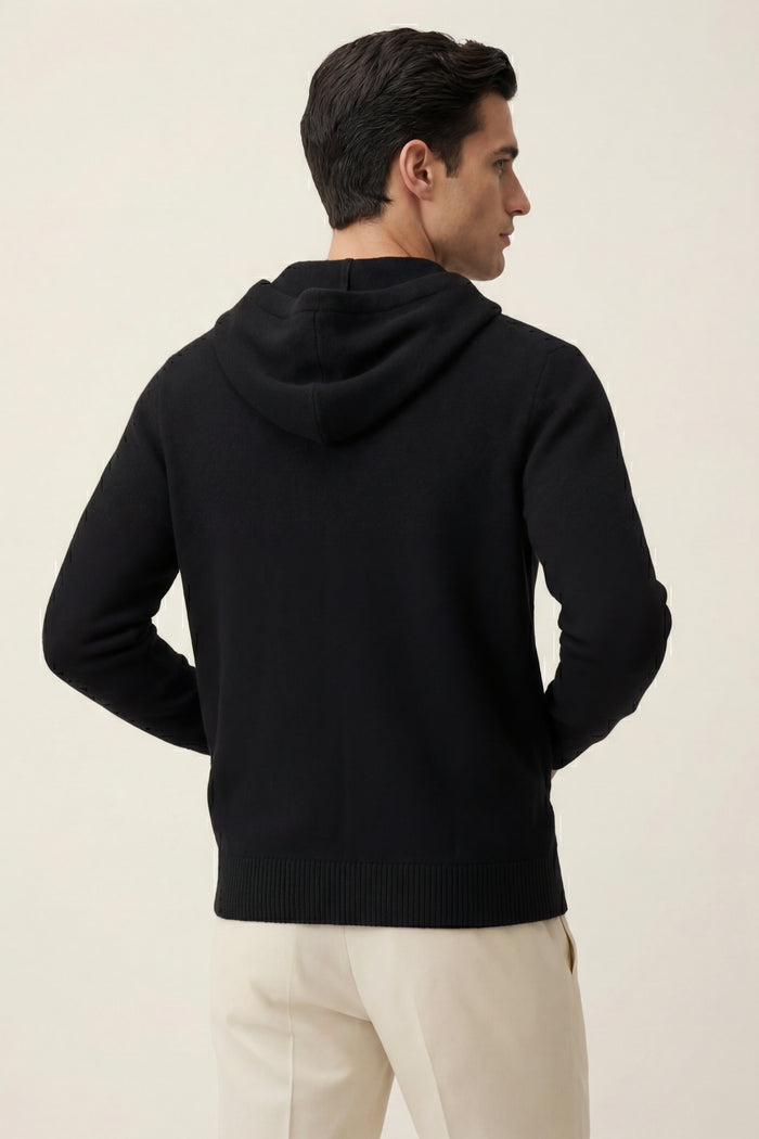 Tavole Hooded Zip Black