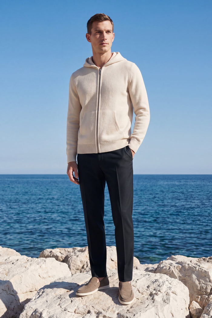Tavole Hooded Zip Cream