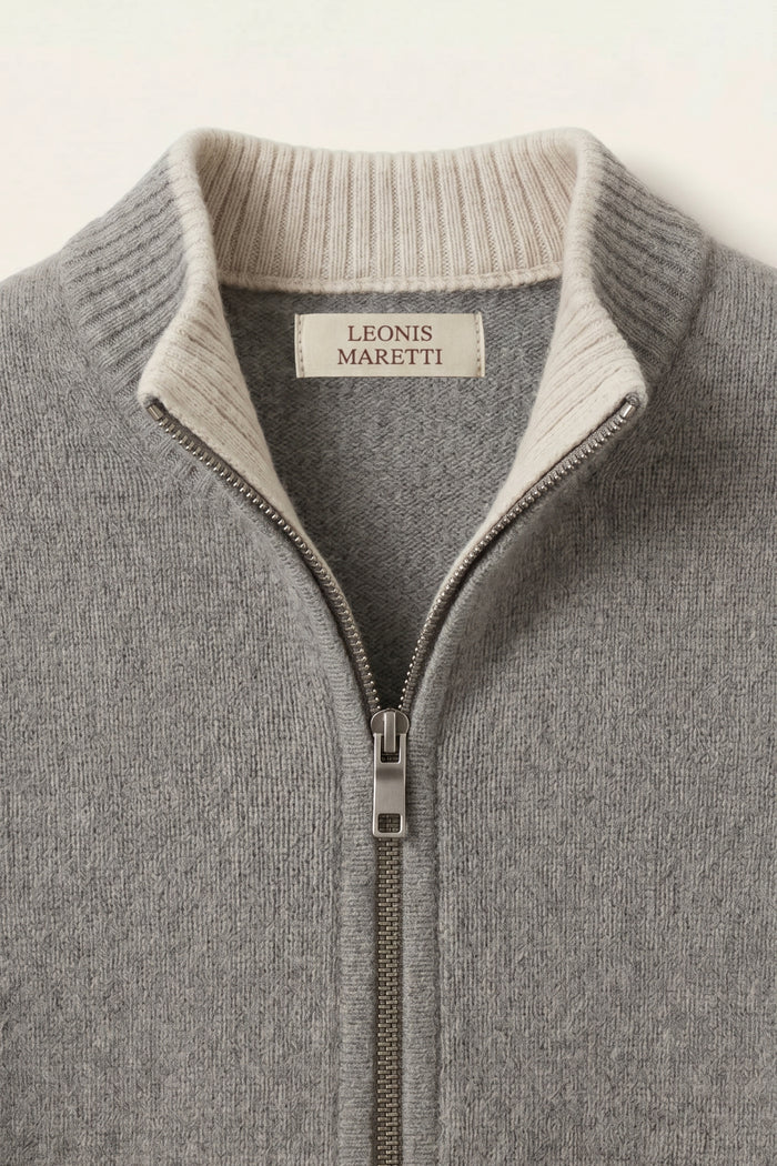 Terenzo Zip Cardigan Grey