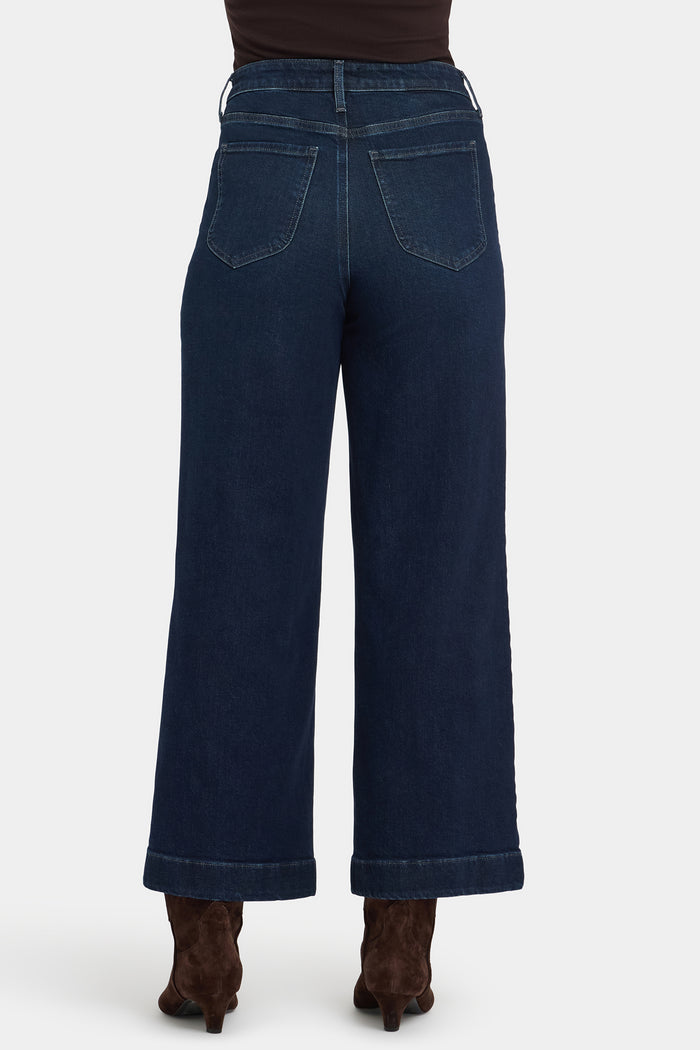 Teresa Wide Leg Ankle Jeans - Blacken Blue