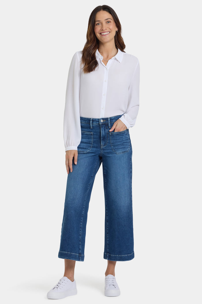 Teresa Wide Leg Ankle Jeans - Opera Blue