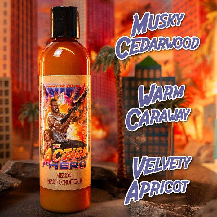 The Action Hero - Beard Conditioner - Musky Cedarwood, Warm Caraway, Velvety Apricot