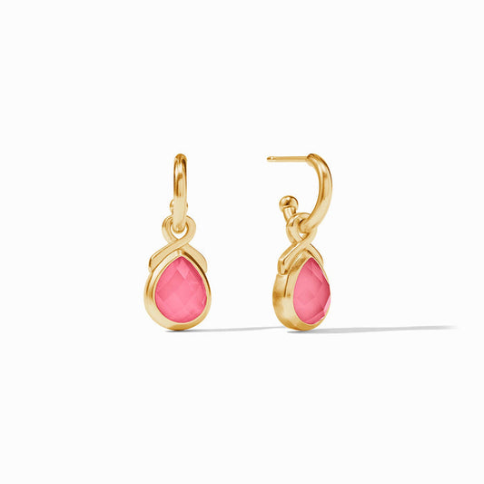 The Pink Hoop & Charm Earring Irid Peony Pink