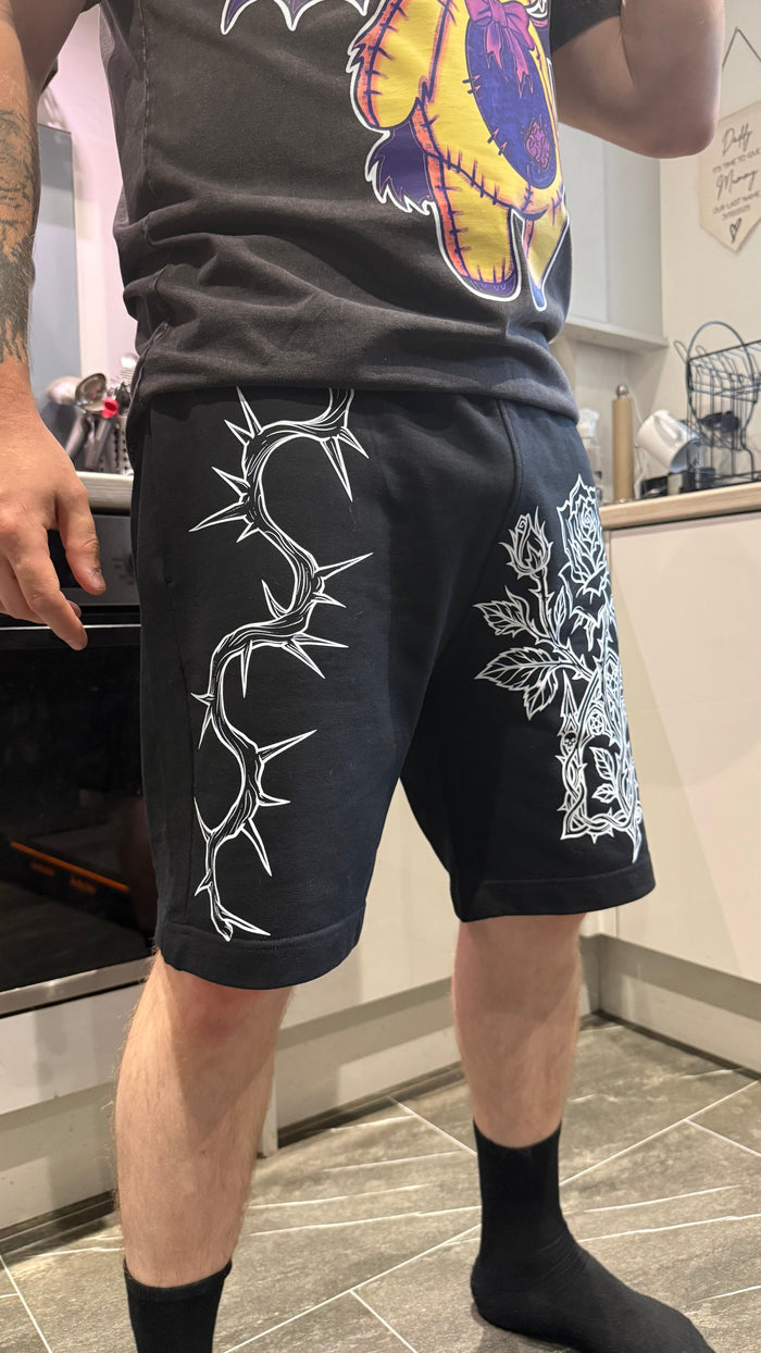 The Thorned Rose🥀 Unisex jogger shorts🖤 Claxton Creations GB