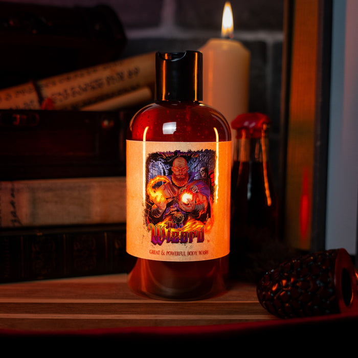 The Wizard - Body Wash - Cauldron Brewed Bourbon, Toasted Vanilla Oats, Arcane Buttercream, and Orange Zest Sparks