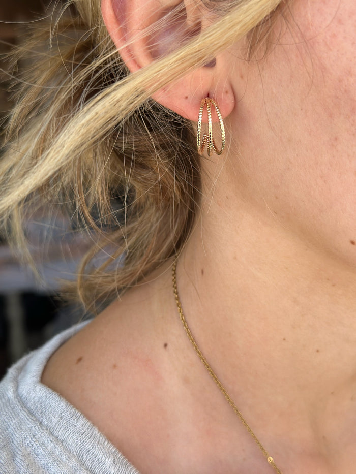 triple hoop earrings