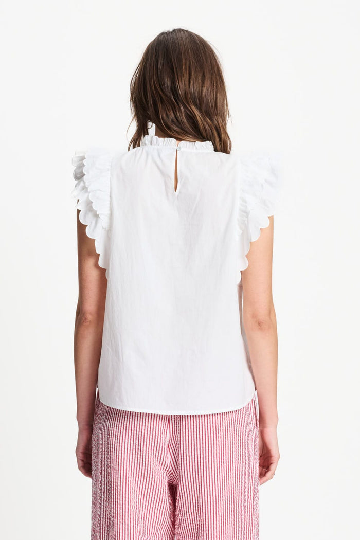 POM Amsterdam Tops TOP - Ruffles Crispy White