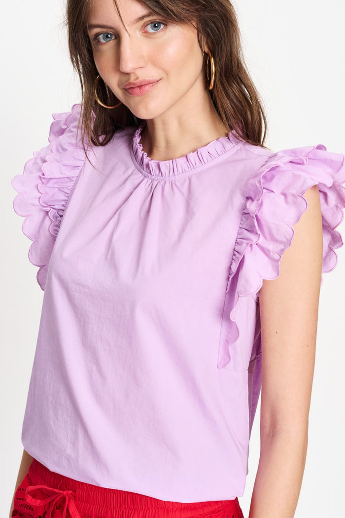 POM Amsterdam Tops TOP - Ruffles Lavender