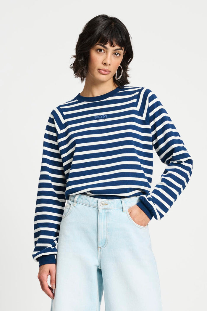 POM Amsterdam Tops TOP - Striped Blue White
