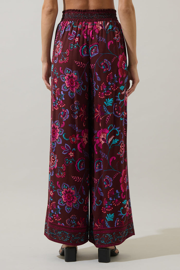 Tory Paisley Sofie Ruffle Wide Pants