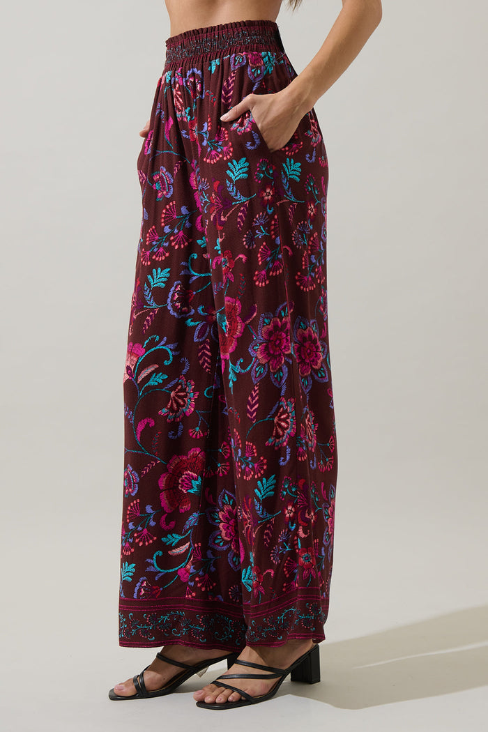 Tory Paisley Sofie Ruffle Wide Pants