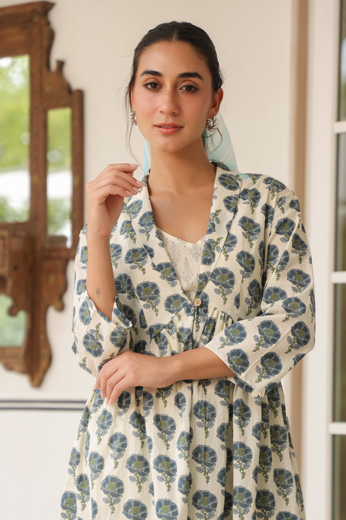 Trio Of Blooms Three Piece Cotton Co-ord Set