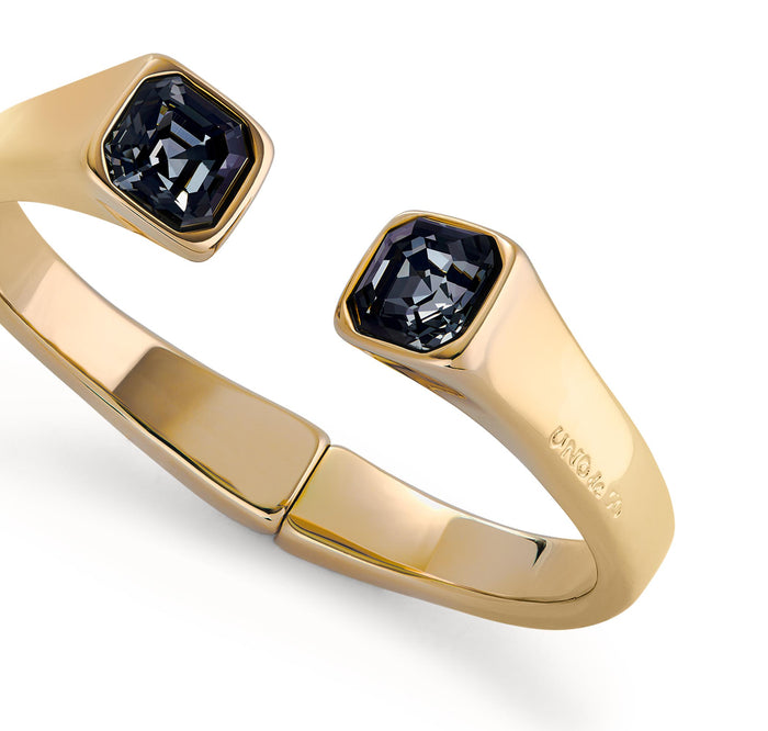 hinge bracelet with black square stones
