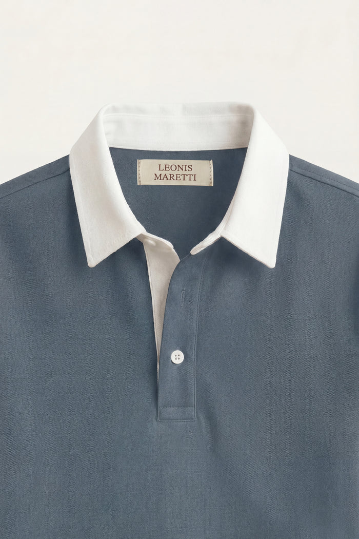 Valerio Polo Knit Cyan