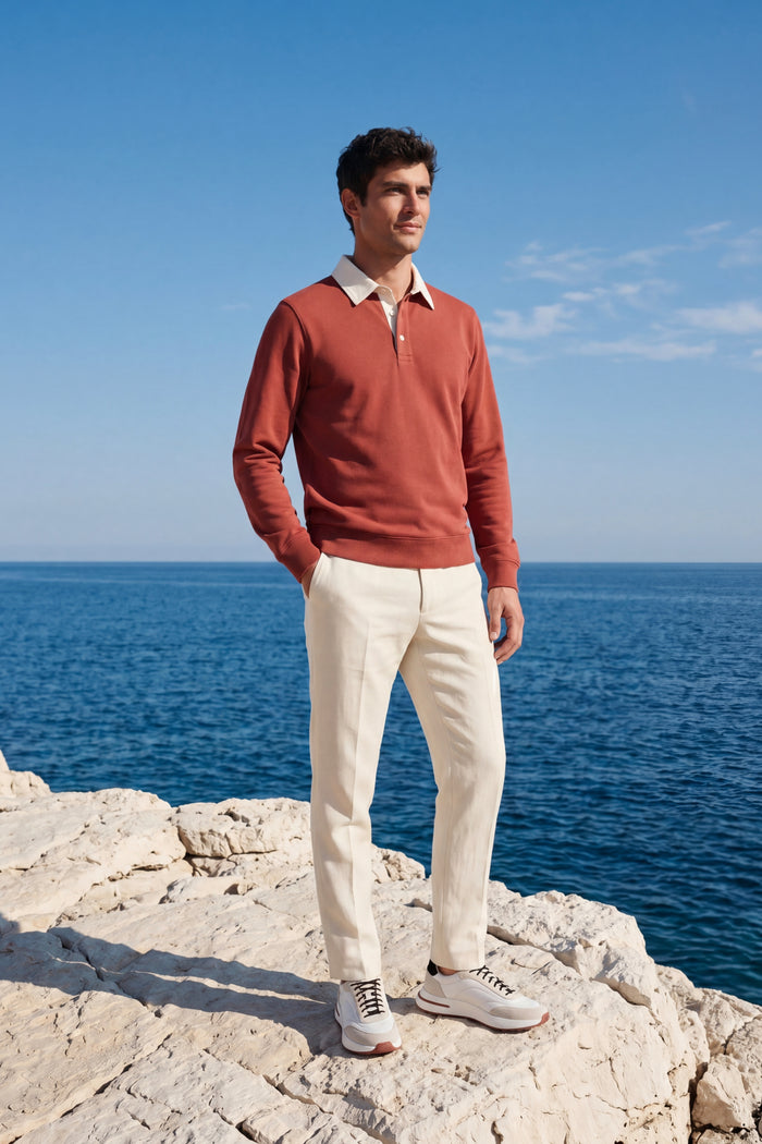 Valerio Polo Knit Red