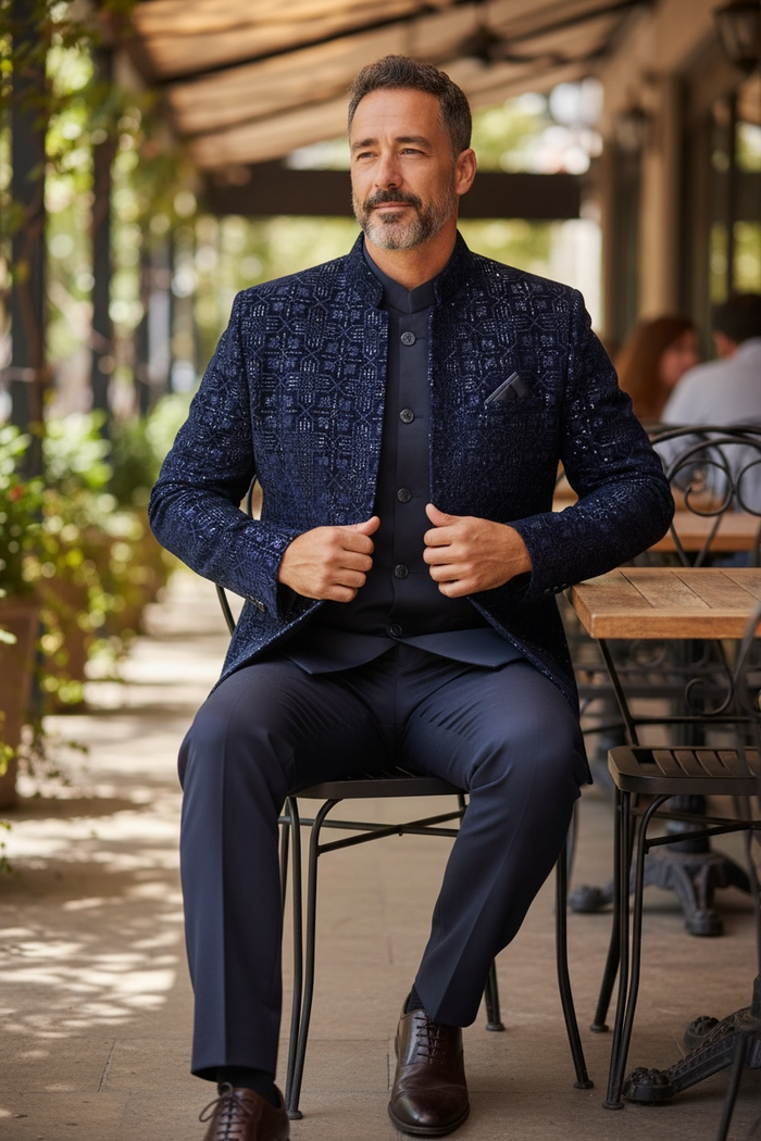Velvet jodhpuri set | Indo western sherwani