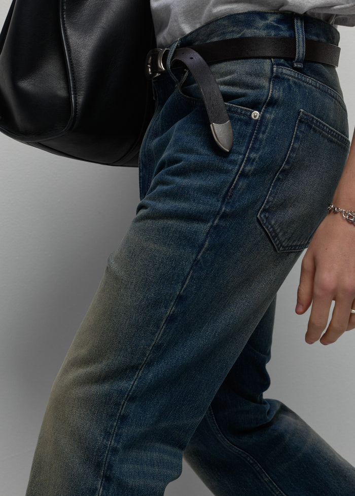 WASHED BROWN BOOTCUT JEANS