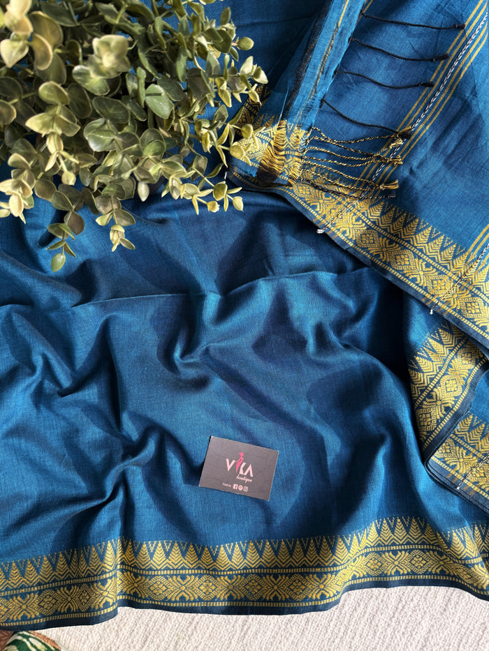 Weaving border cotton kolka naksha saree