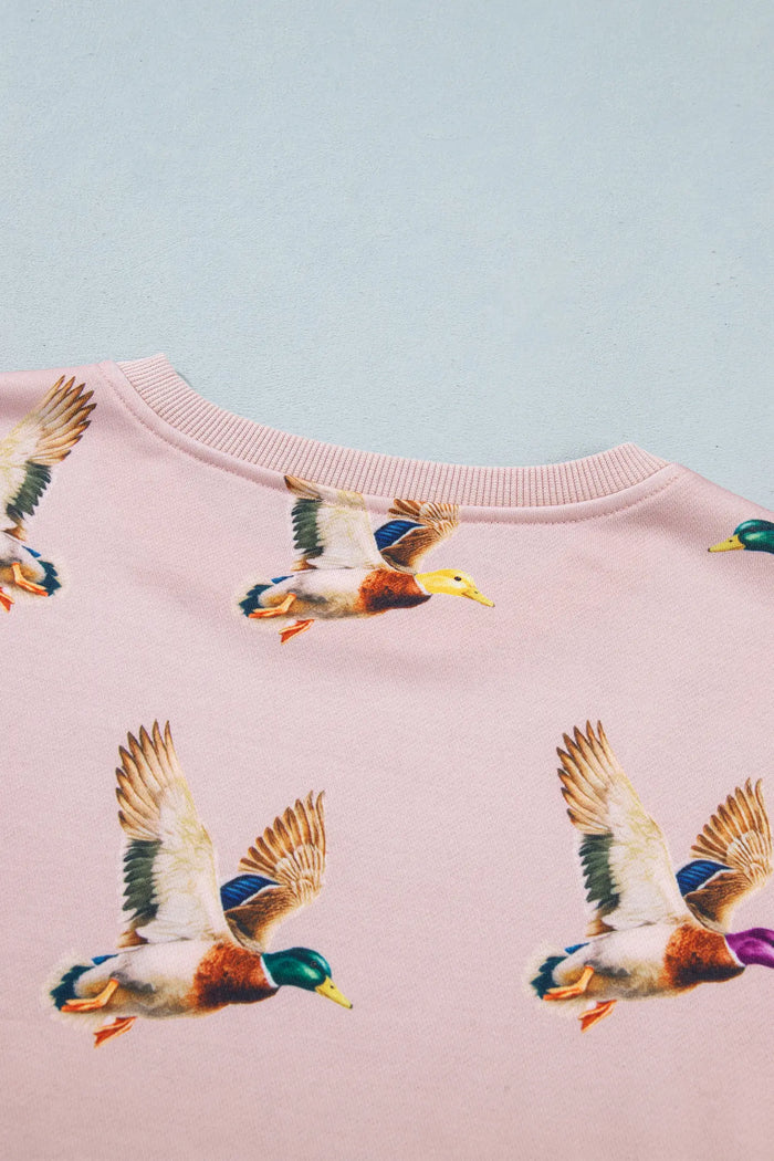 Western Print Drop Shoulder Long Sleeve Sweatshirt – Multicolour