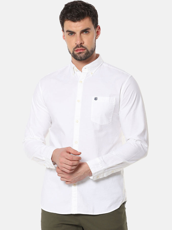 White Chest Pocket Full Sleeves Shirt
