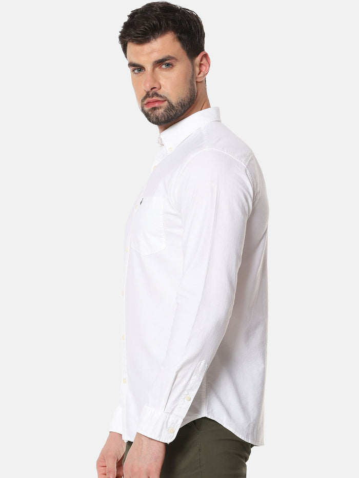 White Chest Pocket Full Sleeves Shirt