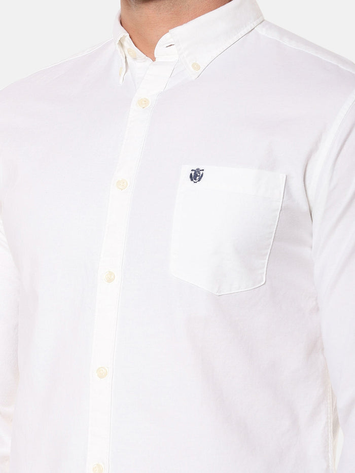 White Chest Pocket Full Sleeves Shirt