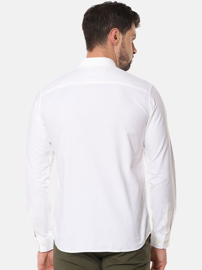 White Chest Pocket Full Sleeves Shirt