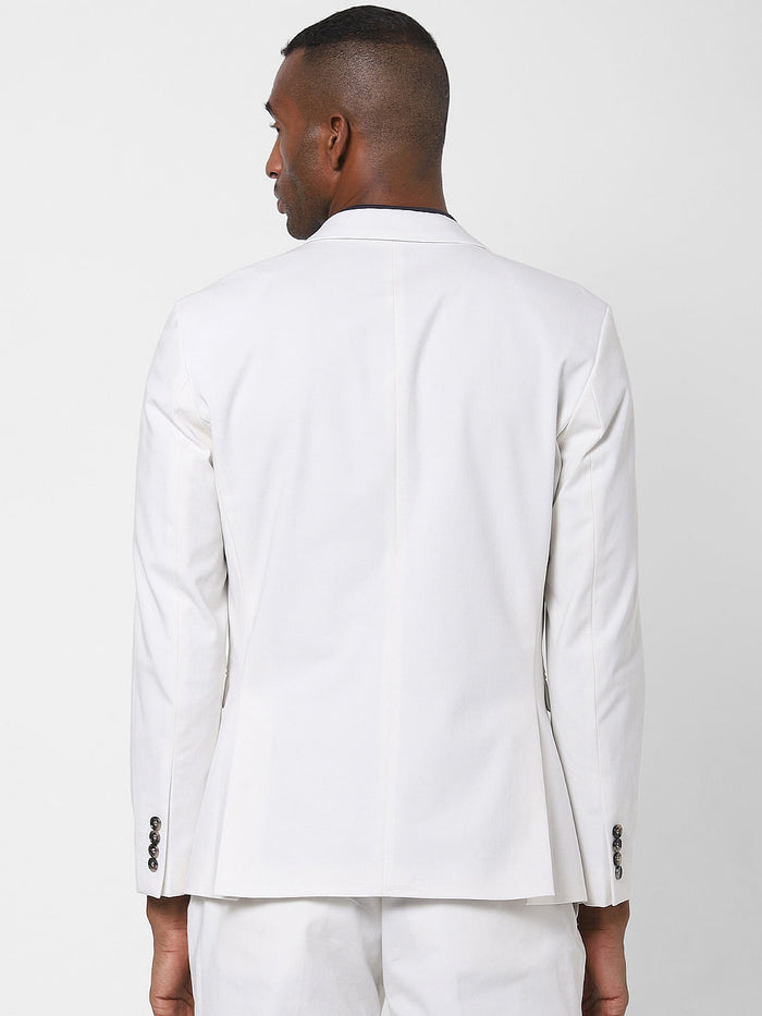 White Double Button Formal Blazer