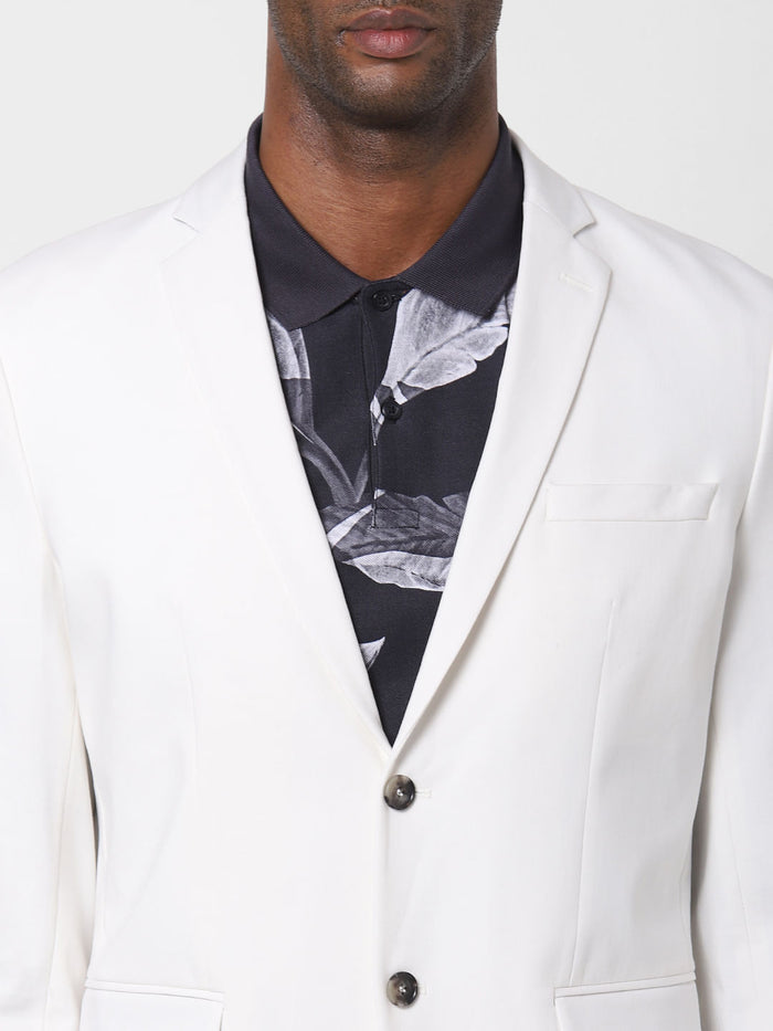 White Double Button Formal Blazer