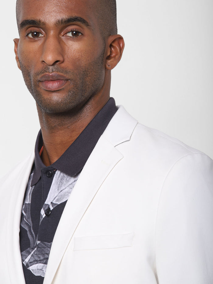 White Double Button Formal Blazer