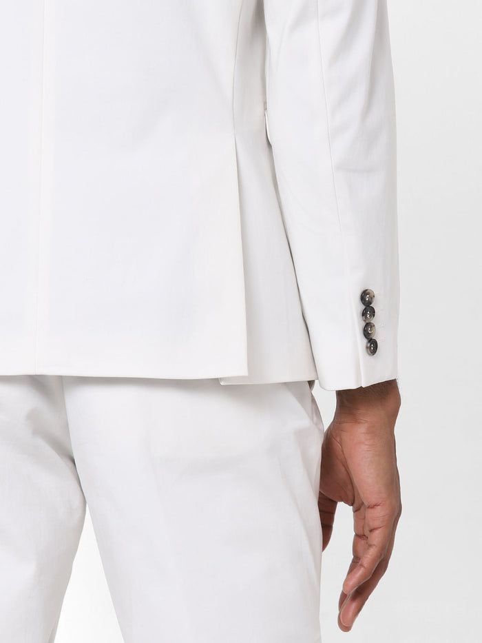 White Double Button Formal Blazer