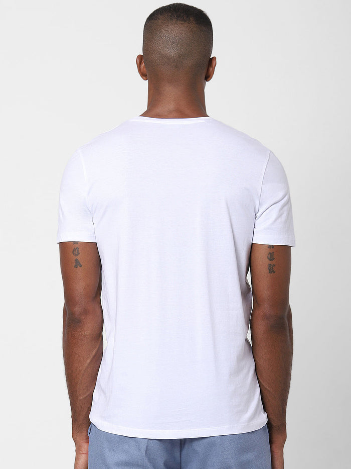 White Graphic Print Crew Neck T-Shirt