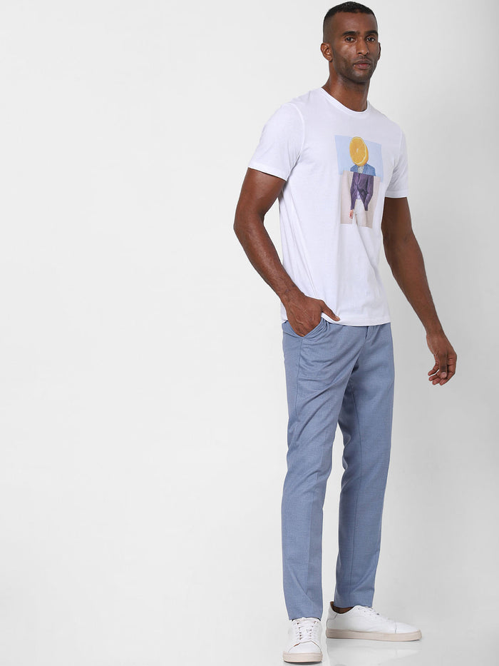 White Graphic Print Crew Neck T-Shirt