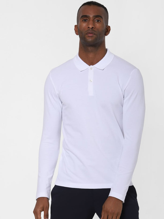 White Polo Neck T-Shirt