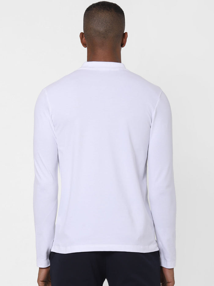 White Polo Neck T-Shirt