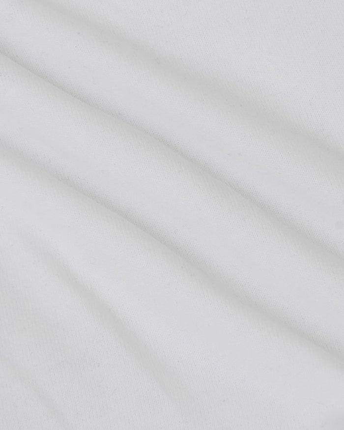 Close-up of soft white fabric texture from the All White Tall Heavyweight Curved Hem Crew 3-Pack, highlighting the heavyweight material ideal for men's basics.