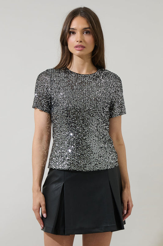 Willard Sequin Liny Crop Top