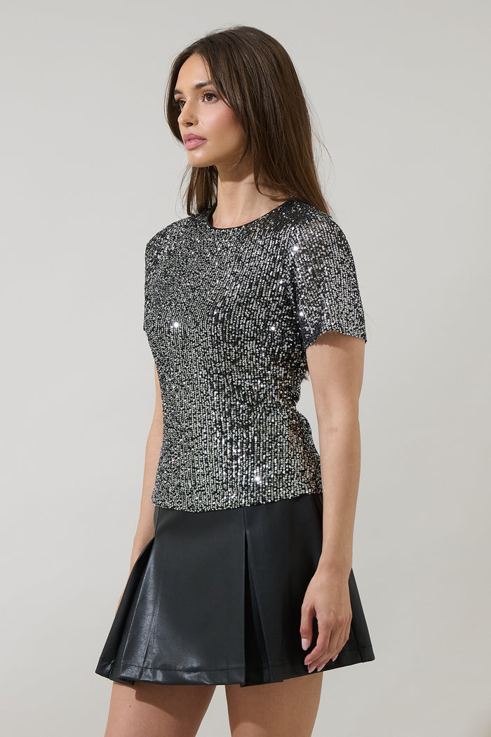 Willard Sequin Liny Crop Top