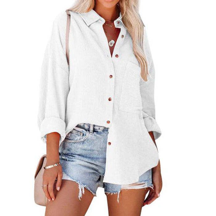 WOLLY™ | Casual Button Down Long Sleeve Blouse
