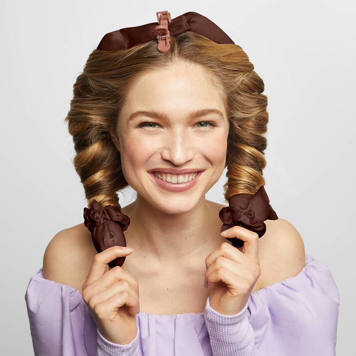 XL Satin Heatless Curling Set | Chocolate