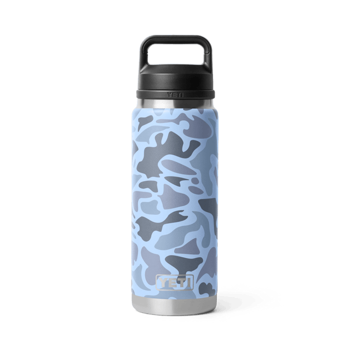Yeti Rambler Water Bottle Blue Camo WITH CHUG CAP